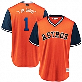 Astros 1 Carlos Correa I Am Groot Orange 2018 Players Weekend Cool Base Jersey Dzhi,baseball caps,new era cap wholesale,wholesale hats